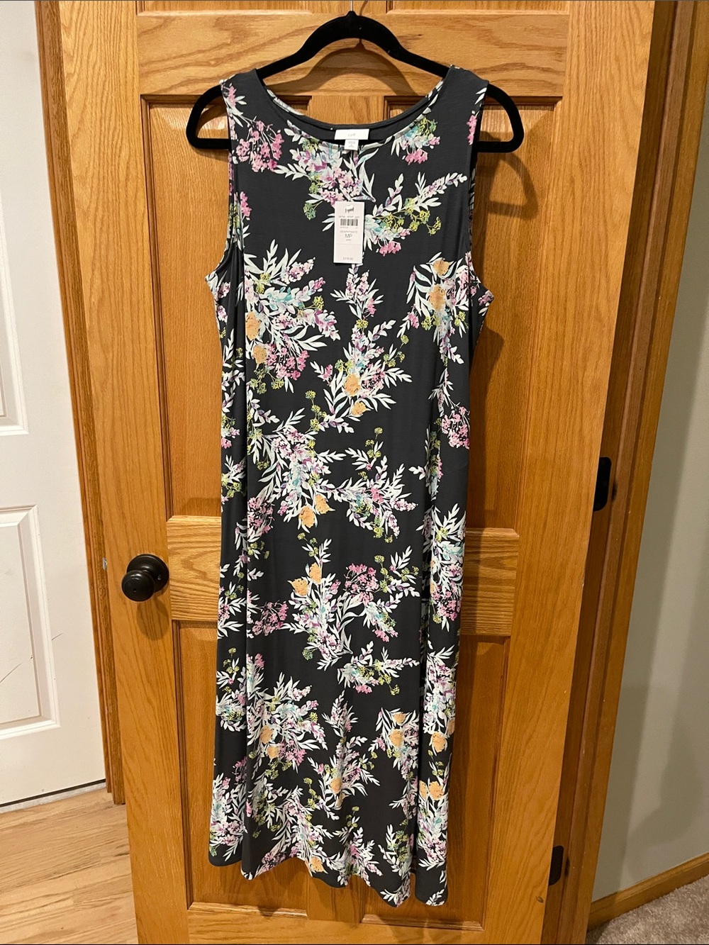 J Jill graphite/floral dress medium petite NWT